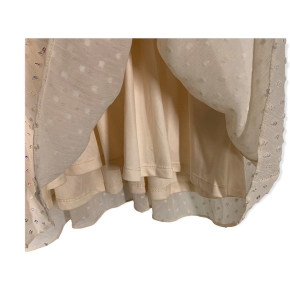 NWT Torrid Ivory Pink Flutter Sleeve Clip Dot Top Size 0 - Picture 7 of 10